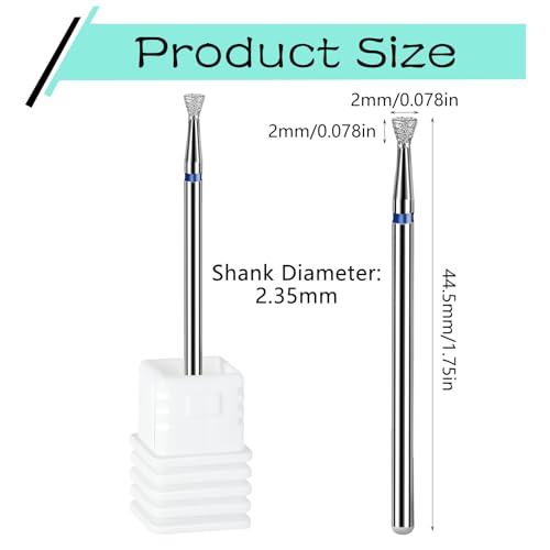 Andibro 2 Stück Nagel-Bit,Flache Nagelfräser Bits schnelles Entfernen der Nagelhaut,Fräser für Gelnägel Bits für Elektrische Nagelfeile Nagelbohrer Bit Professionell Maniküre Pediküre Set