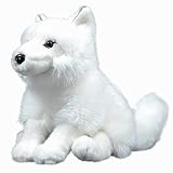 FRANKIEZHOU Realistic Fox Plush, Stuffed Fox-White 11",Arctic Fox Plush Toy, Fox Stuffed Animal,Soft
