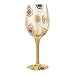 Enesco Designs by Lolita Golden Peacock Artisan Wine Glass, 1 Count (Pack of 1), Multicolor