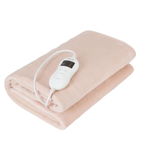 Camry CR 7423 Elektrischer Einzel-Wärmeunterbett, Bettwärmer 150 x 80 cm Doppelbett, 8 Temperaturstufen, Timer, Sicherheitssystem, Waschbar, Vlies, Beige, 60W