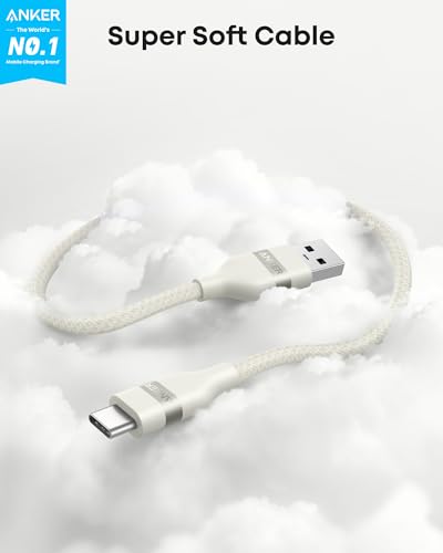 Image of Anker Car Carplay Cable for iPhone 17 16 Pro Max Plus, Upcycled Braided USB A to USB C Car Charger Cord for Samsung Note20 and More(6FT,White)