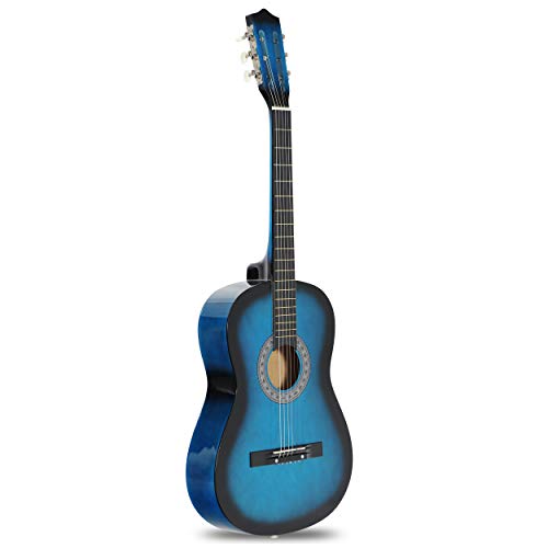 Smartxchoices 96,5 cm 6 cordes Folk Guitare acoustique pour les débutants pour les amateurs de musique enfants Cadeau 4 couleurs bleu - Les Beatles, Paul McCartney, John Lennon, RIngo Starr, George Harrison Smartxchoices 96,5 cm 6 cordes Folk Guitare acoustique pour les débutants pour les amateurs de musique enfants Cadeau 4 couleurs bleu – Image 3