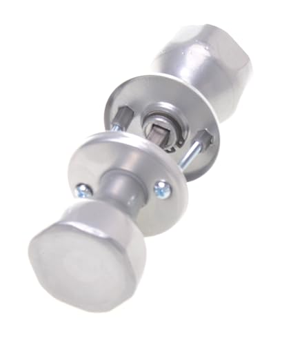 Aqbau® Türknopf Drehbar Silber auf Rundrosette Knopfdrücker Drehknauf zimmertür Türknauf Komplettes Set Türknöpfe inkl. Bolzen und Schrauben Türklinke Türgriffe Knauf
