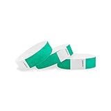 WristCo Pantone Green Tyvek Wristbands for Events - 100 Count ¾” x 10” - Waterproof Recyclable Comfortable Tear Resistant Paper Bracelets Wrist Bands for Concerts Festivals Admission Party