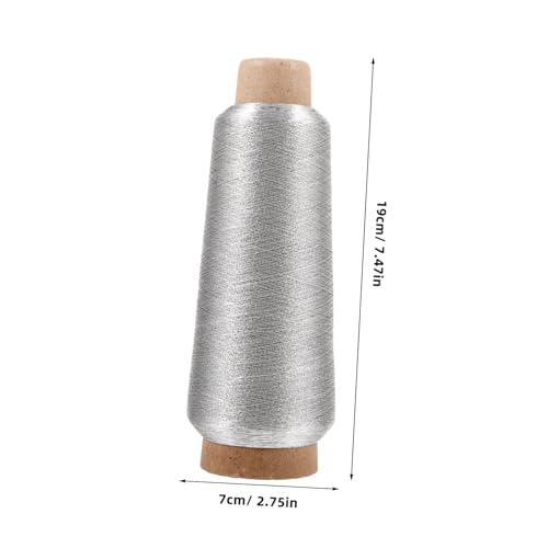 Hilo de bordar metálico para máquina Veemoon 5000 yardas, color plata, 150d, para bordado, tejido y costura miniatura 2