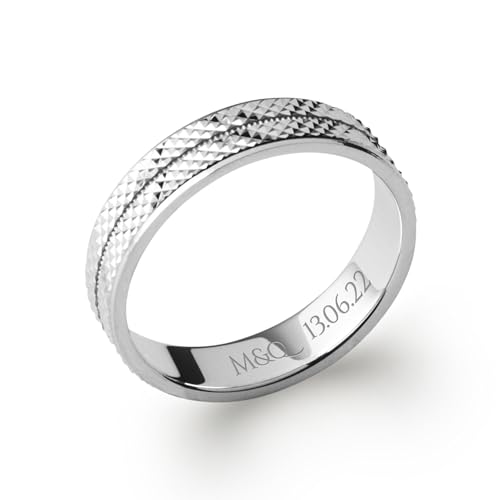 Alliance homme argent gravure incluse le cadeau idéal avec boîte élégante
