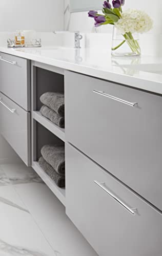 Image of Amerock | Cabinet Pull | Polished Chrome | 12-5 /8 inch (320 mm) Center to Center | Bar Pulls | 1 Pack | Drawer Pull | Drawer Handle | Cabinet Hardware | 12-5 /8 inch (320mm) Center-to-Center Mounting Distance and 15-3 /4 inch Overall Length, Durable Carbon Steel Cabinet Hardware
