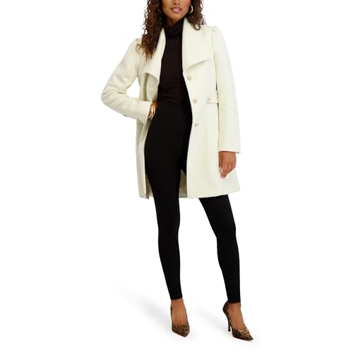 kensie Women's Outerwear Button Up Twill Wool Coat2