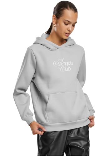 Miss Tee MST213-Angels Club Ladies Fluffy Hoody Hooded Sweatshirt, Lightasphalt, S Women's