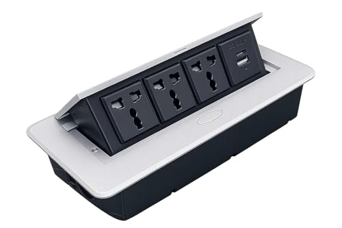 Image of Hydraulic Popup Box for Conference Table with Desktop Socket (Style 5)