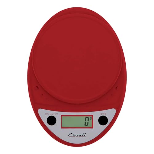 Escali P115WR Primo Küchenwaage Digital - Küchenwaage - Waage Küche - Backen - Portionskontrolle - Hobbys - Kräuterwaage Haushaltswaage - 5 kg - Warmes Rot - 22 x 15 x 4 cm