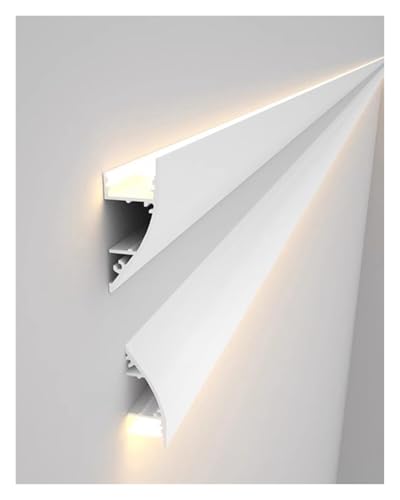 DXYOYONGMZ LED Channel, LED Strip Diffuser Channel, 3 Pack LED Strip Mood Lighting Molding, Surface-Mounted Indirect Lighting System Without LED Light