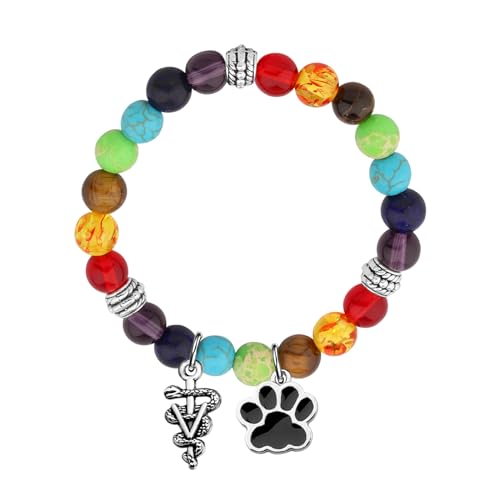 Image of WSNANG Veterinarian Gift Charm Bracelet Veterinary Technician & Student Graduation Gift