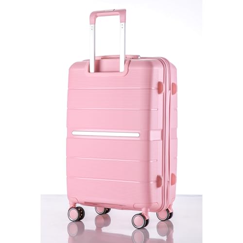 Luggage Sets 4 Piece Pp Lightweight Expandable Suitcase with TSA Lock Pink Modern Contemporary Plastic Includes Hardware Lift Top4