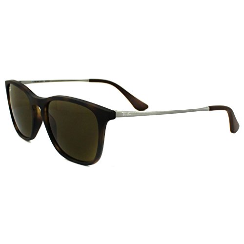 Ray-Ban Rj9061S Chris Rectangular Sunglasses, Rubber Havana/Dark Brown, 49 mm