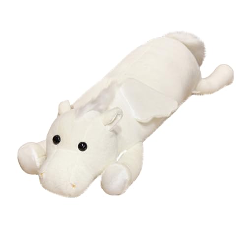 MILEE ぬいぐるみ 馬 かわいい抱き枕 大きいうまクッション ふわふわ動物人形 (ホワイト, 55cm)