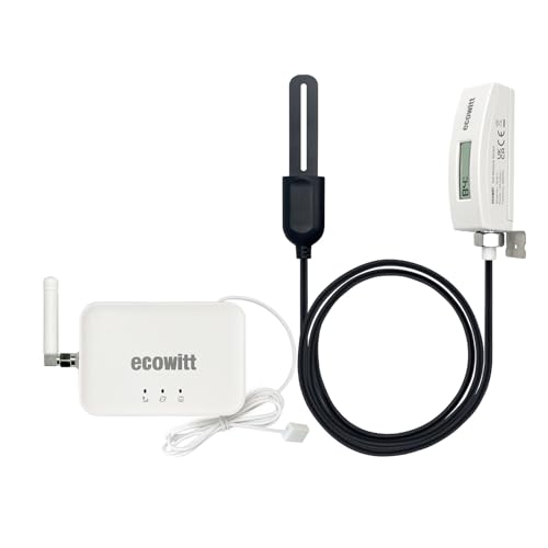 ECOWITT Soil Moisture Tester Kit, Includes GW3000 Wi-Fi&Ethernet Gateway and WH51BL Soil Moisture Sensor with 1m Wire Probe, with SD Card Port, 915 MHz