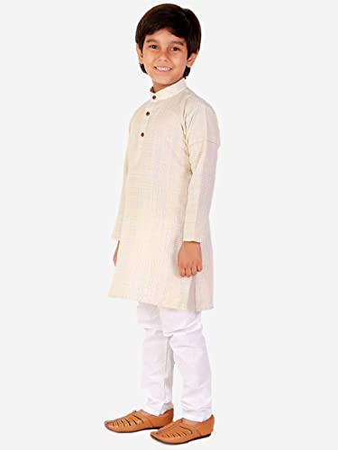 Image of Pro-Ethic Style Developer Kids Cotton Solid Ethnic Kurta Pajama Set|Traditional Style Kurta Pajama