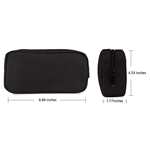 Ercrysto Universal Electronics/Accessories Soft Carrying Case Bag, Durable & Light-Weight,Suitable For Out-Going, Business, Travel And Cosmetics Kit (Big-Black) #TOP1