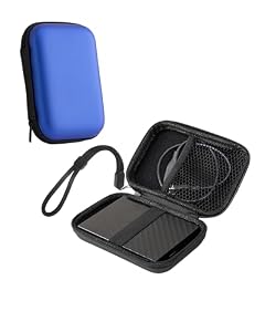toergy Festplattentasche für WD 5TB My Passport Externe Festplatte - 2.5 Zoll stoßfeste EVA Schutztasche, kompatibel mit 1TB/2TB/4TB/6TB HDD, Blau