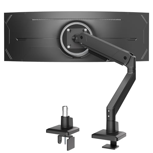 Adjustable Standing Desk monTEK Single Monitor Arm for Max 45 Inch Ultrawide Screens Adjustable Monitor Desk Mount Holds 35...