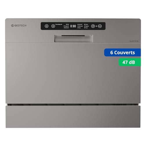 GEDTECH - Lave vaisselle Table Top GLV6T47SL - 6 couverts - 47 dB - Départ différé