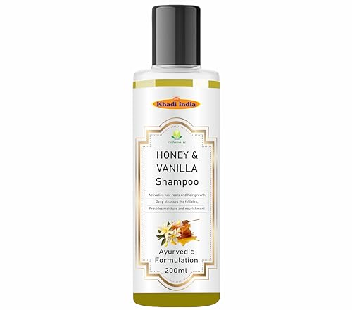 Image of Khadi Vedimatic Natural Honey & Vanilla Hair Shampoo | Herbal Shampoo for Soft Hair | Shampoo for Hair Growth | Anti-Dandruff Shampoo (Pack of 1, Honey Vanilla)
