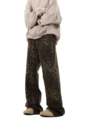 Pokn Leopard Jeans Leopard Print Jeans Cheetah Print Pants Wide