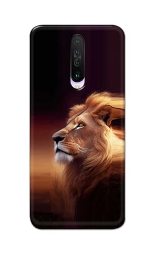 Image of PRINTFIDAA Printed Hard Back Cover Case for Mi Poco X2 Back Cover (Danger Lion) -112