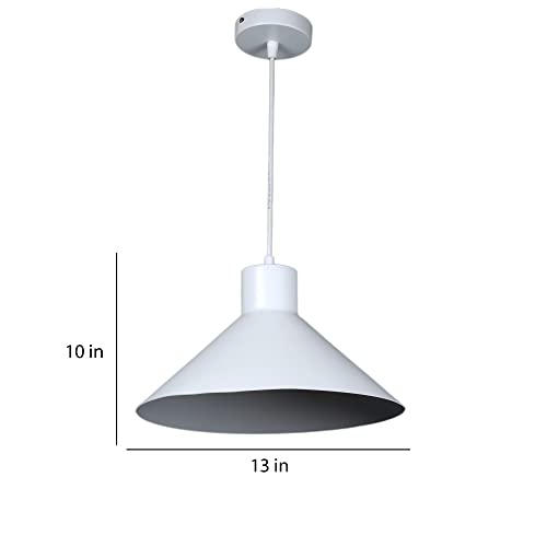 Image of MONI Lights Modern Pendant Ceiling Light for Living Room, Dining Room & Kitchen | Matte White Hanging Lamp | Home Decor Lighting Fixture for Bedroom & Cafe Ambience