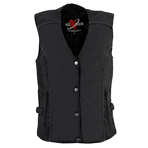 Milwaukee Leather Sh1955 Ladies Black Textile Vest With Wing Embroidery - X-Small #TOP7