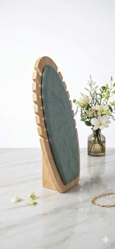 Image of Pista Wooden Necklace Long Chain Bracelet Pendant Hanging Board for Jewelry Showcase Props Display