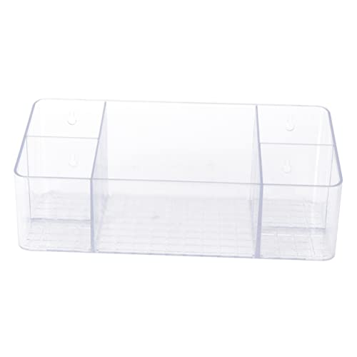 SOLUSTRE 1Pc No Drill Wall Hanging Organizing Box for Bathroom Dresser Transparent Multi Purpose Storage Rack Easy Installation Material