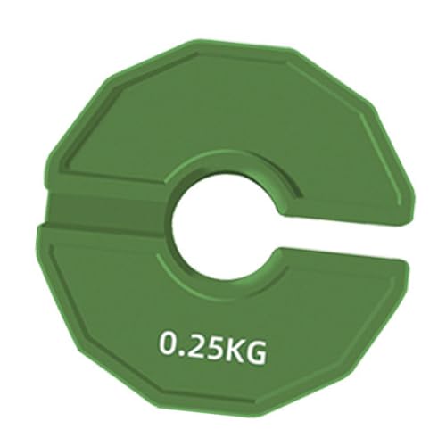 Dickly Placa de Peso fraccional de Pesas Cambio de Peso Placa de Peso fácil de almacenar y Llevar Suministros de Gimnasio para Micro Carga de Kettlebell, Verde, 0.25 Kg