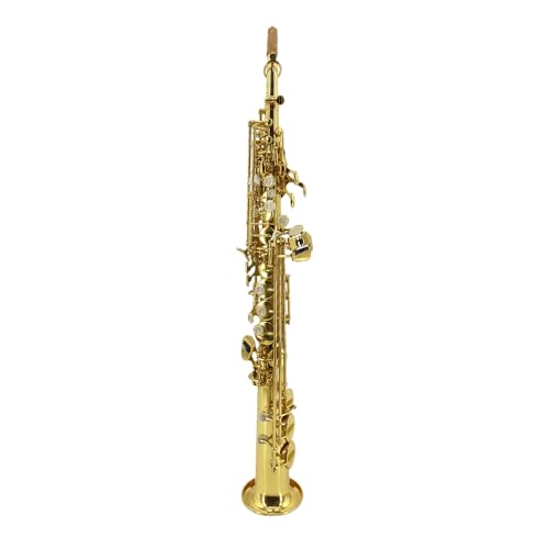 Image of Soprano Saxophone B Flat | Bb Straight Soprano Sax with Case, Mouthpiece,Reeds & Accessories Brass Woodwind Instrument Kit for Beginners, Adults & Professionals