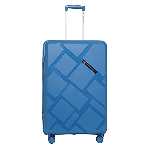 Image of SWISS MILITARY Star Luggage Bag, Textured Hard-Sided Trolley Bag, Cabin Luggage, Overnighter Trolley Bags|Durable ABS Body, Ergonomic 360 Rotatable Wheels, TSA Lock, 28 inches, Navy Blue, 1
