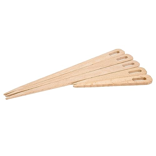 image for Haosie Wood Needle, 5 Pack Wooden Weaving Crochet Needle Hand Loom Sti