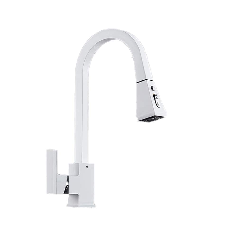 Robinet de cuisine blanc haut de gamme avec douchette extractible premium