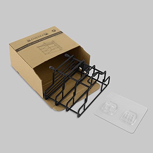 Linkidea Wall Mount Toothbrush Holder For Shower, Bathroom, Stainless Steel Tooth Brush Stand For Electric Toothbrush, Razor, Self Adhesive Wallmount/Countertop 3 Slots Organizer (Black) #TOP5