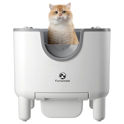 Image of Self-Cleaning Litter Box, Open-Top Automatic Cat Litter Box, Easy to Maintain, with Integrated Safety Protection and Odor Control