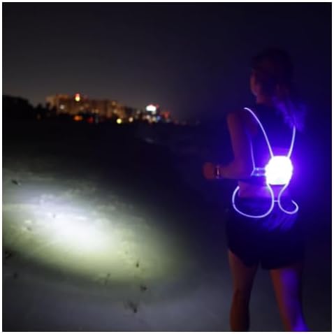 Miniatura 8 de Chaleco de correr para mujer, chaleco reflectante con luces de correr para corredores nocturnos, chaleco reflectante de seguridad para correr para
