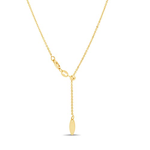 Mia Sarine 14K Yellow Gold Plated 925 Sterling Silver 24 Inch Adjustable Cable Chain Necklace for...