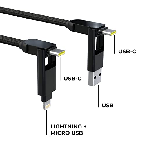 Rolling Square inCharge XL 30cm, USB C Charger Cable, Lightning Cable for Smartphone Universal Cable Charger 6 in 1, USB Plug - Image 2
