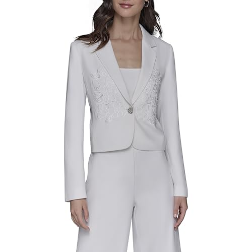 KARL LAGERFELD Paris Women's Sportswear Jacket, Soft White, 2