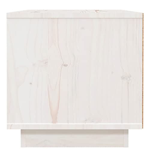 Table de nuit en bois de pin massif blanc style rustique de qualité - 8