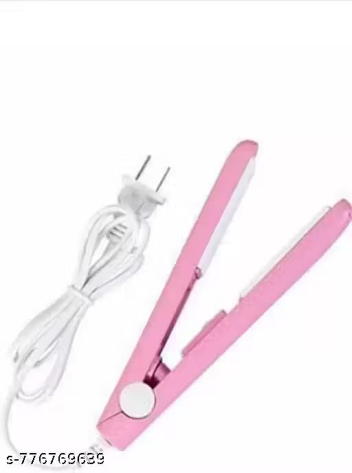 Image of Hunaysa Mini Portable Hair Straightener With Ceramic Plates, Lightweight Body, And Travel-friendly Transparent Carry Case. Suitable For Home And Travel Use
