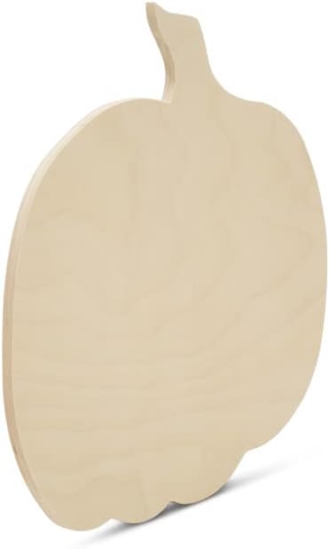 Thanksgiving Pumpkin Wood Cutout 5 x 6-inch, 1/4 inch Thick, Pack of 12 Wood Pumpkin to Paint for Fall Classroom Decor, by Woodpeckers