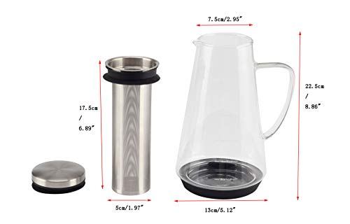 Magicafé Cold Brew Coffee Maker - Tea Infuser With Spout Tight Iced Brewing Glass Carafe 40Oz #TOP1