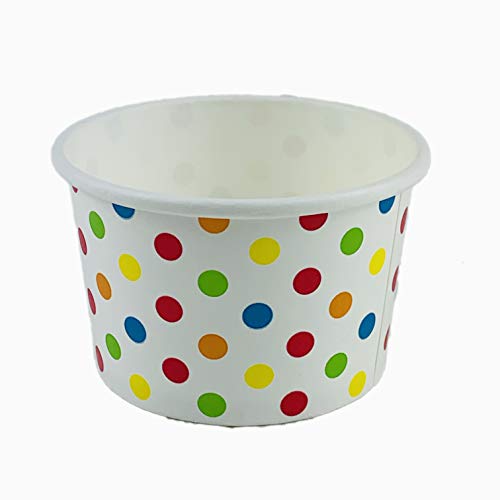 Worlds Paper Ice Cream Cups Polka Dot Paper Yogurt Cups 4oz Rainbow 50 pack Worlds Paper Ice Cream Cups Polka Dot Paper Yogurt Cups 4oz Rainbow 50 pack