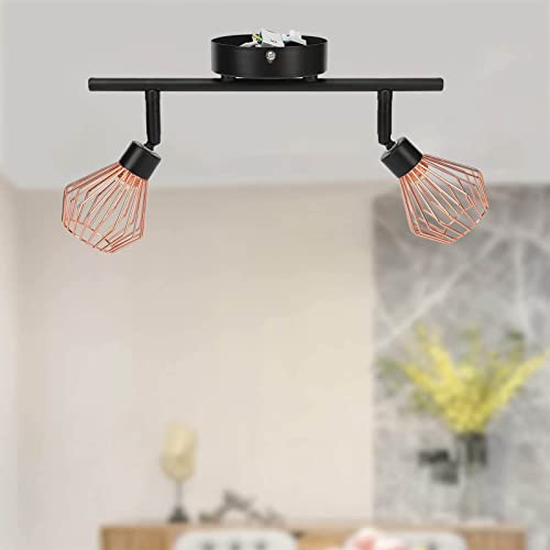 Lâmpada de Pista Com Gaiola Tecida, Kit Moderno de Iluminação de Pista Rotativa Com Gaiolas Tecidas